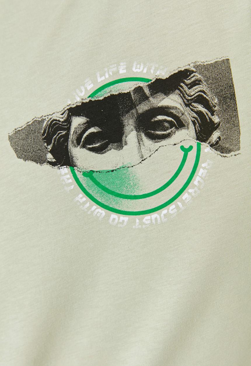 Trendyol - Oversized back logo graphic tee - light mint