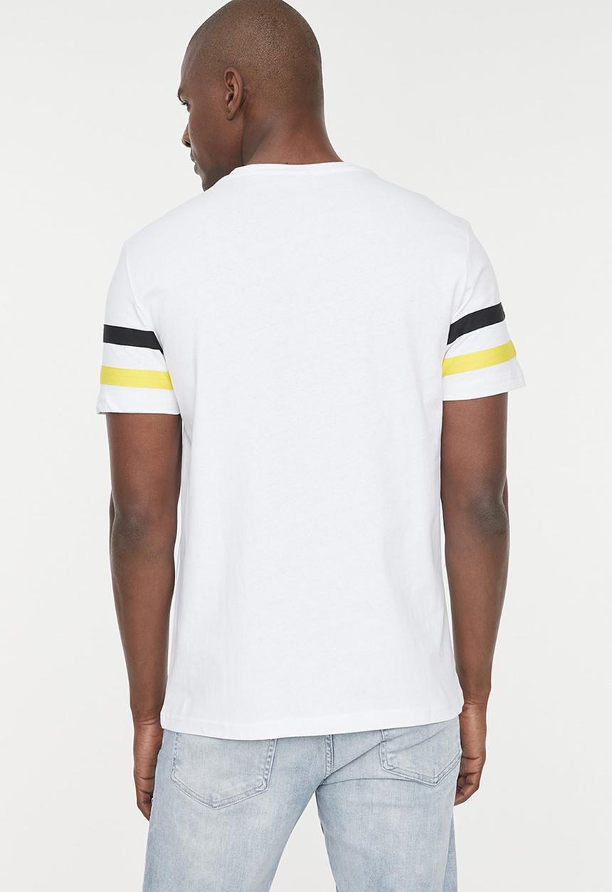 Trendyol - Nick sleeve stripe tee - white