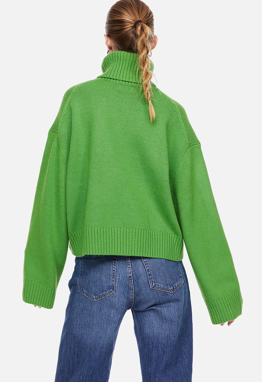 H&M - Oversized polo-neck jumper - green