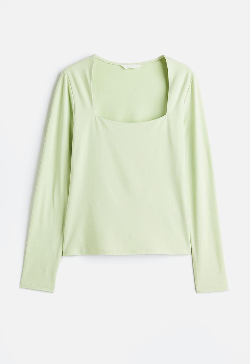 H&M - Long-sleeved jersey top - light green