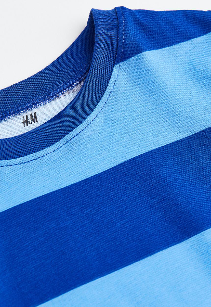 H&M - Printed t-shirt - bright blue/block-striped