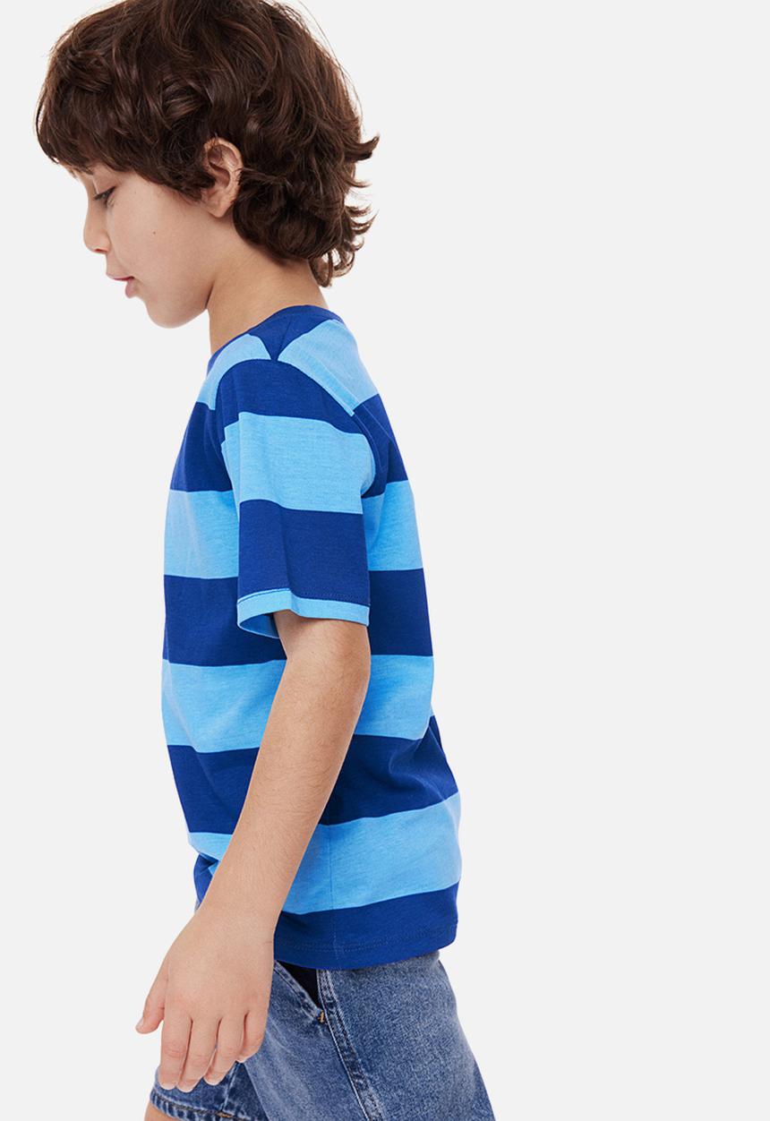 H&M - Printed t-shirt - bright blue/block-striped