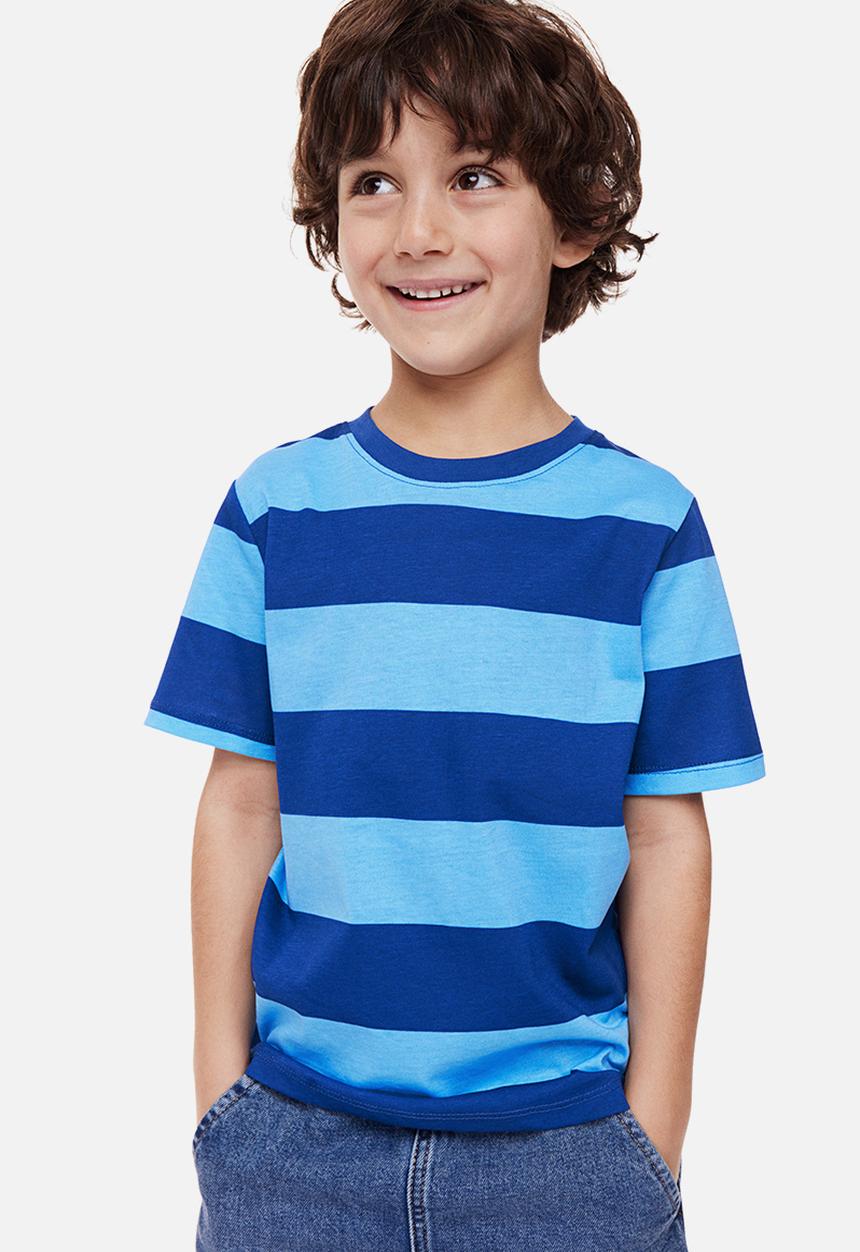 H&M - Printed t-shirt - bright blue/block-striped