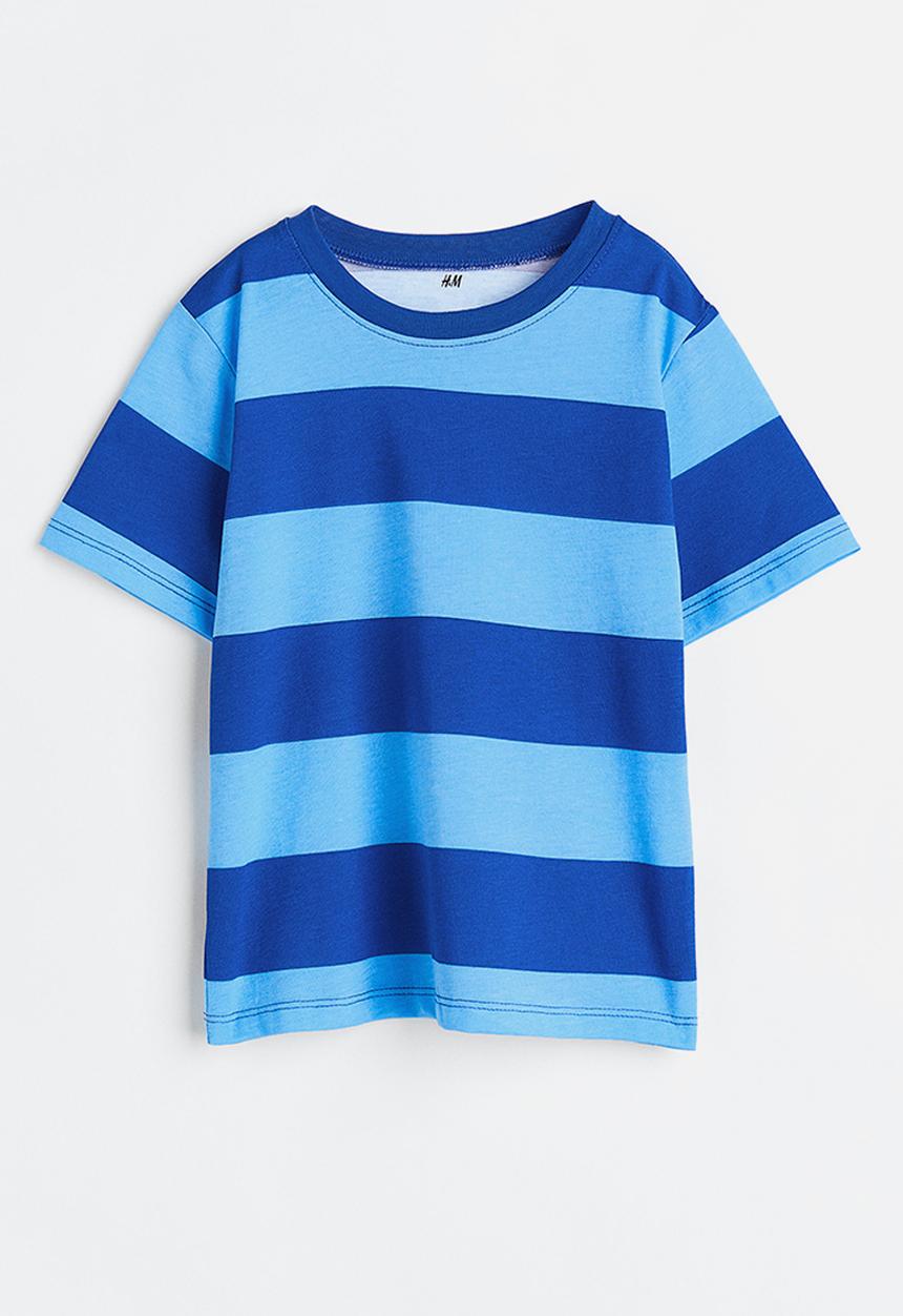 H&M - Printed t-shirt - bright blue/block-striped