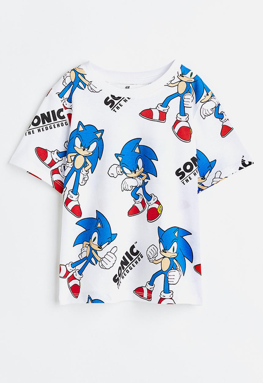 H&M - Printed t-shirt - white/sonic the hedgehog