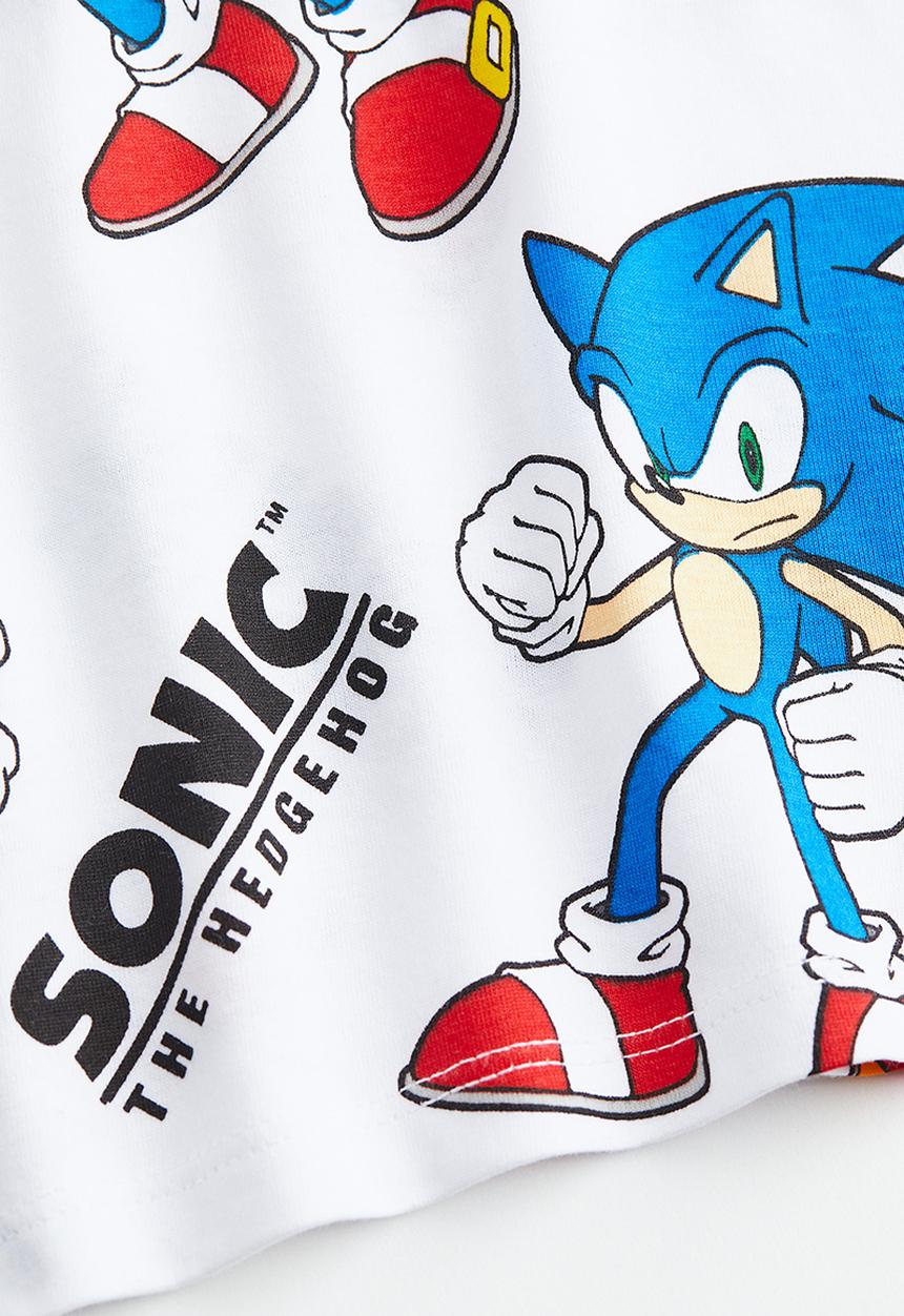 H&M - Printed t-shirt - white/sonic the hedgehog