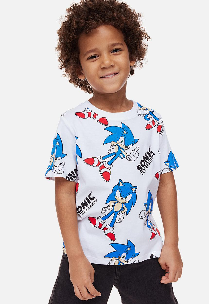 H&M - Printed t-shirt - white/sonic the hedgehog