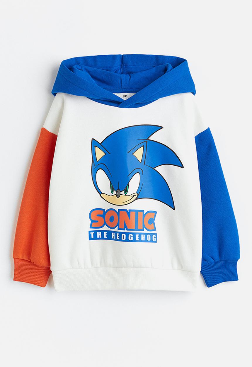 H&M - Printed hoodie - bright blue/sonic the hedgehog