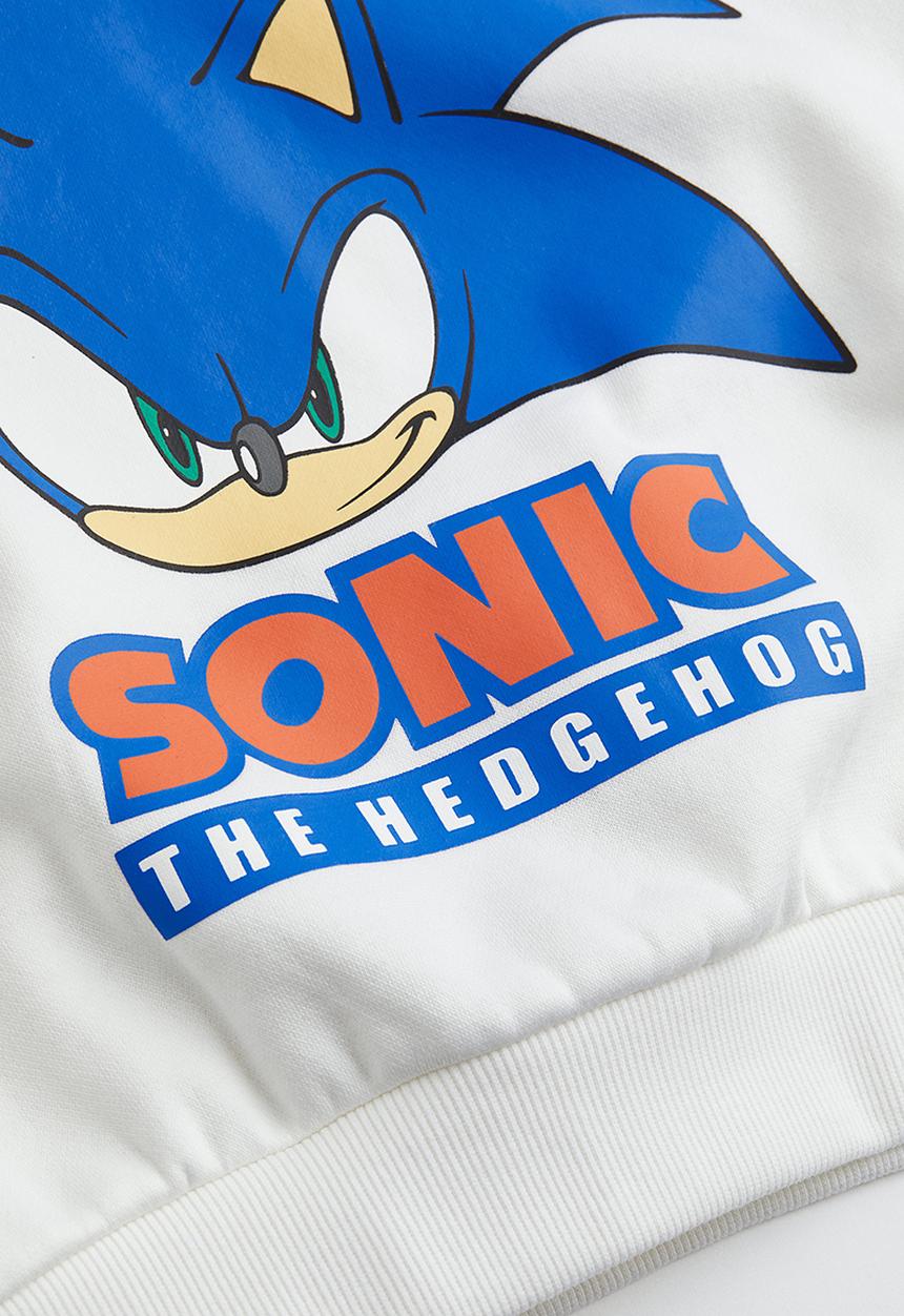H&M - Printed hoodie - bright blue/sonic the hedgehog