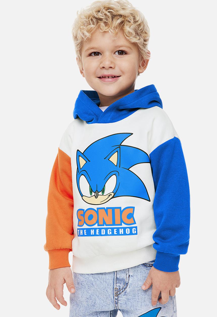 H&M - Printed hoodie - bright blue/sonic the hedgehog