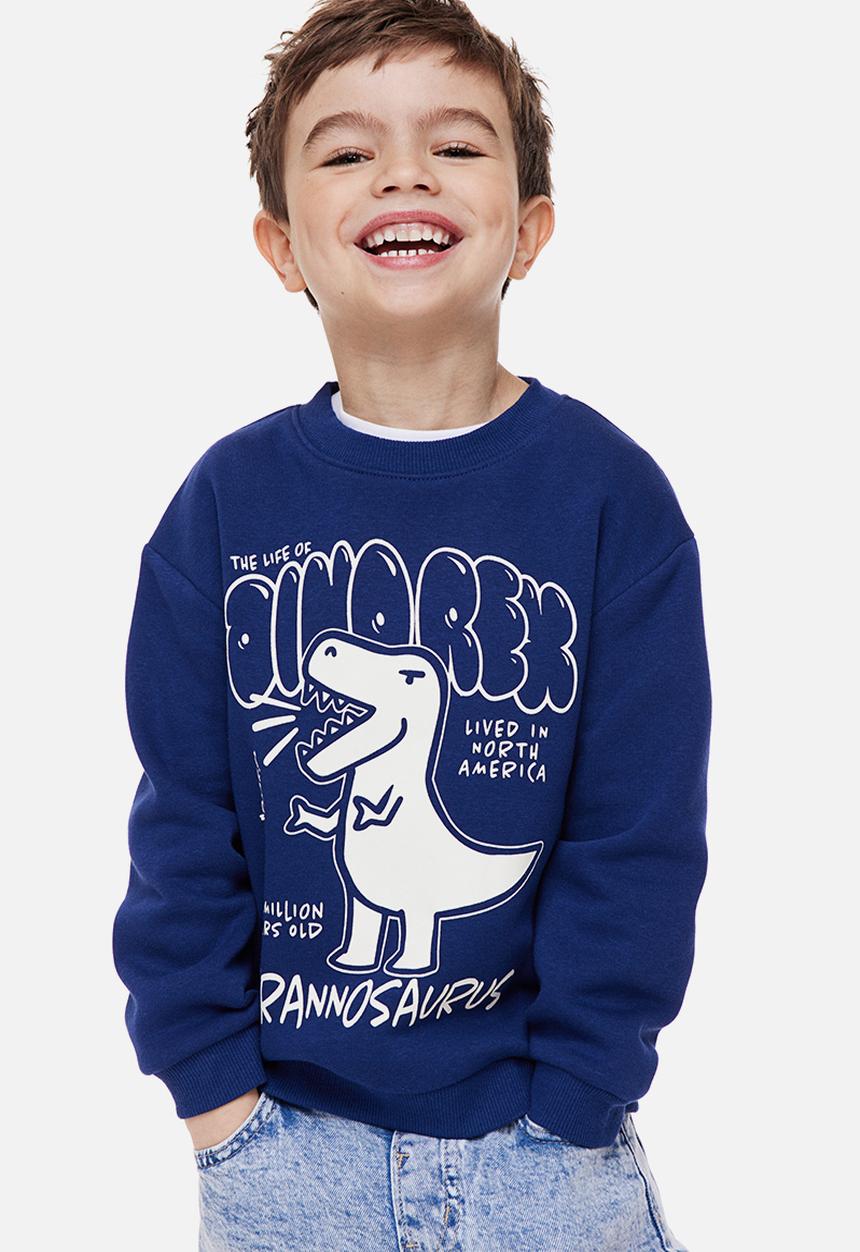 H&M - Sweatshirt - dark blue/dinosaur