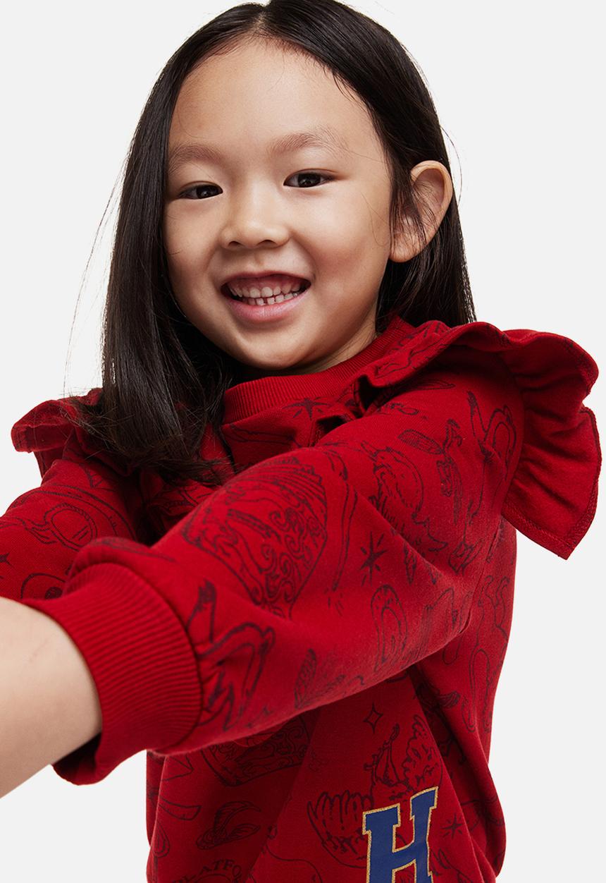 H&M - Flounce-trimmed sweatshirt - red/harry potter