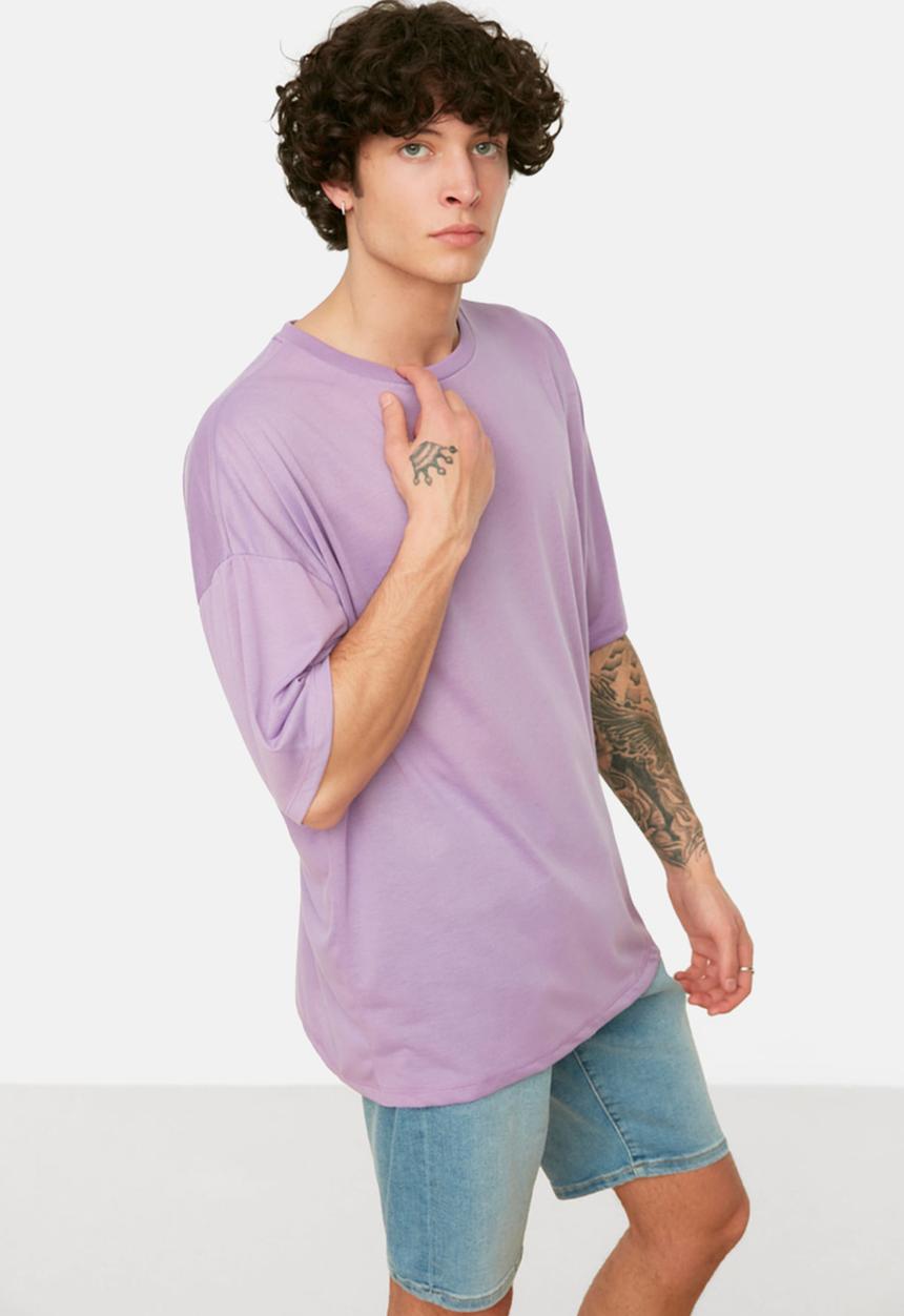 Trendyol - Relaxed oversized T-shirt - purple