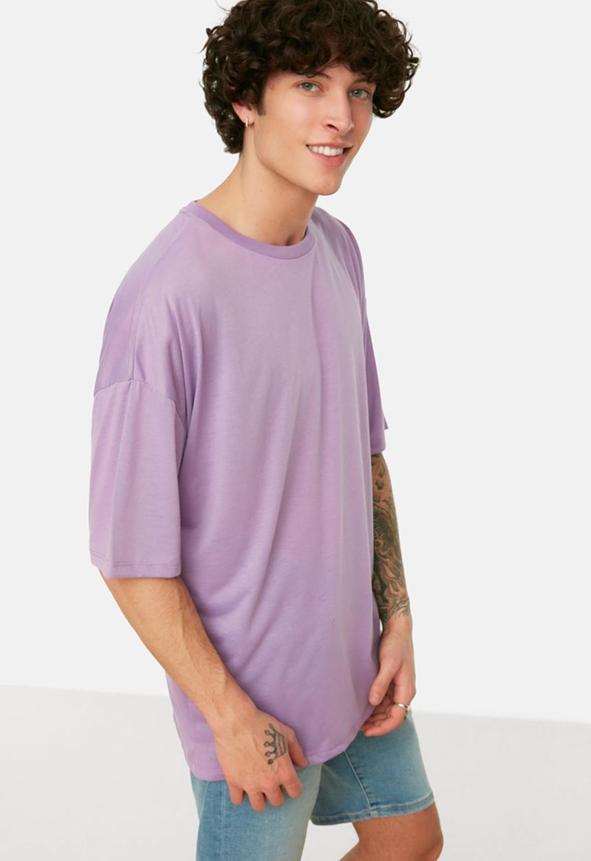 Trendyol - Relaxed oversized T-shirt - purple