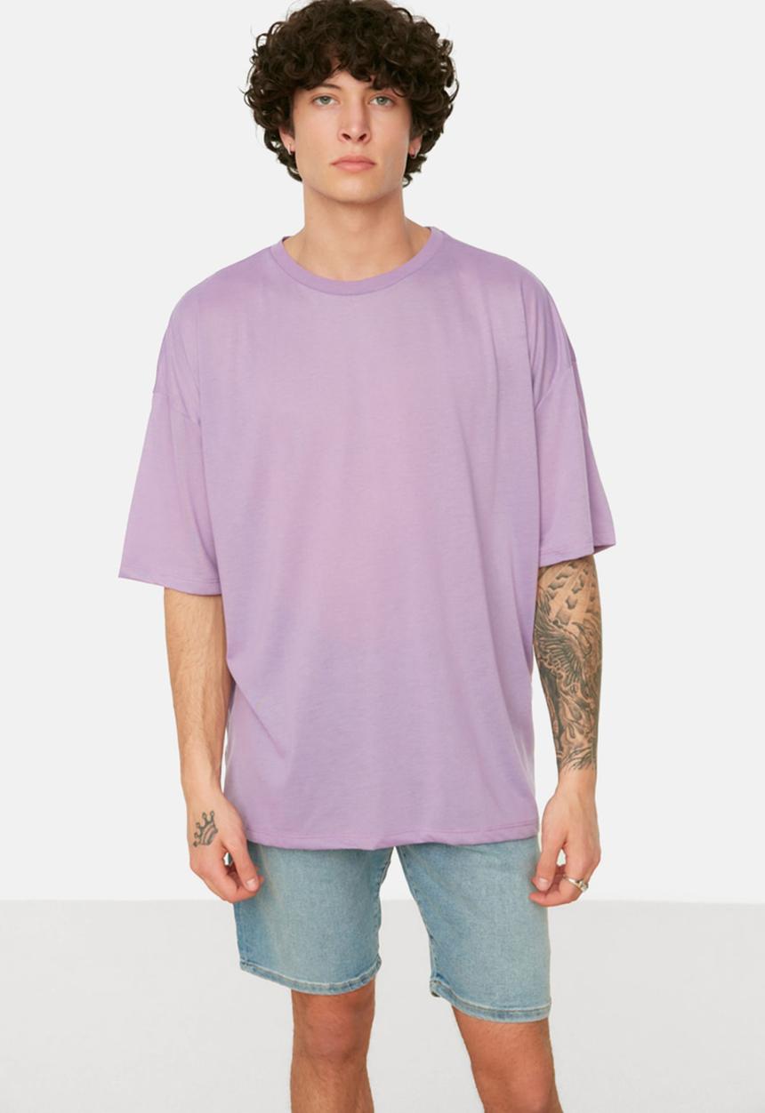 Trendyol - Relaxed oversized T-shirt - purple