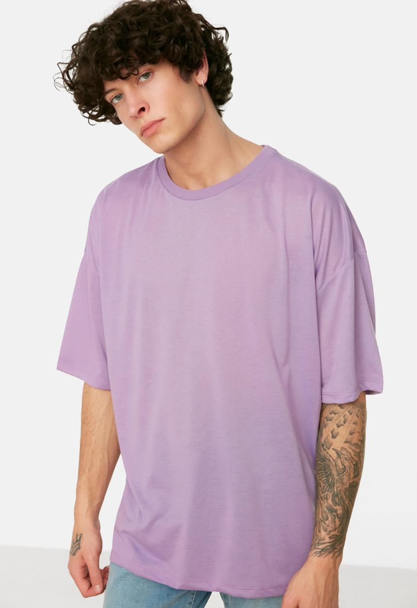 Trendyol - Relaxed oversized T-shirt - purple