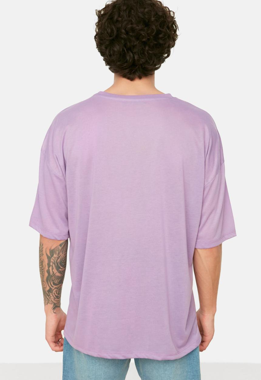 Trendyol - Relaxed oversized T-shirt - purple