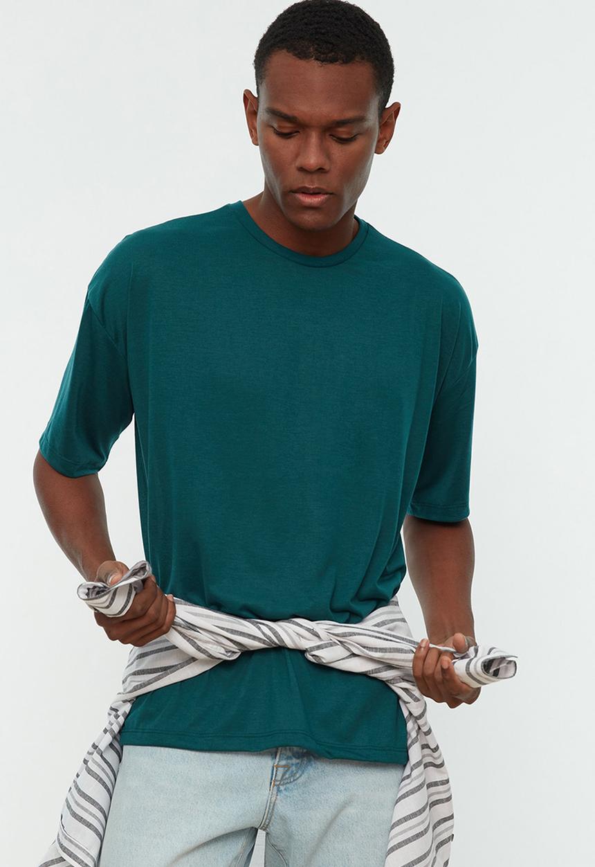 Trendyol - Relaxed oversized T-shirt - emerald green