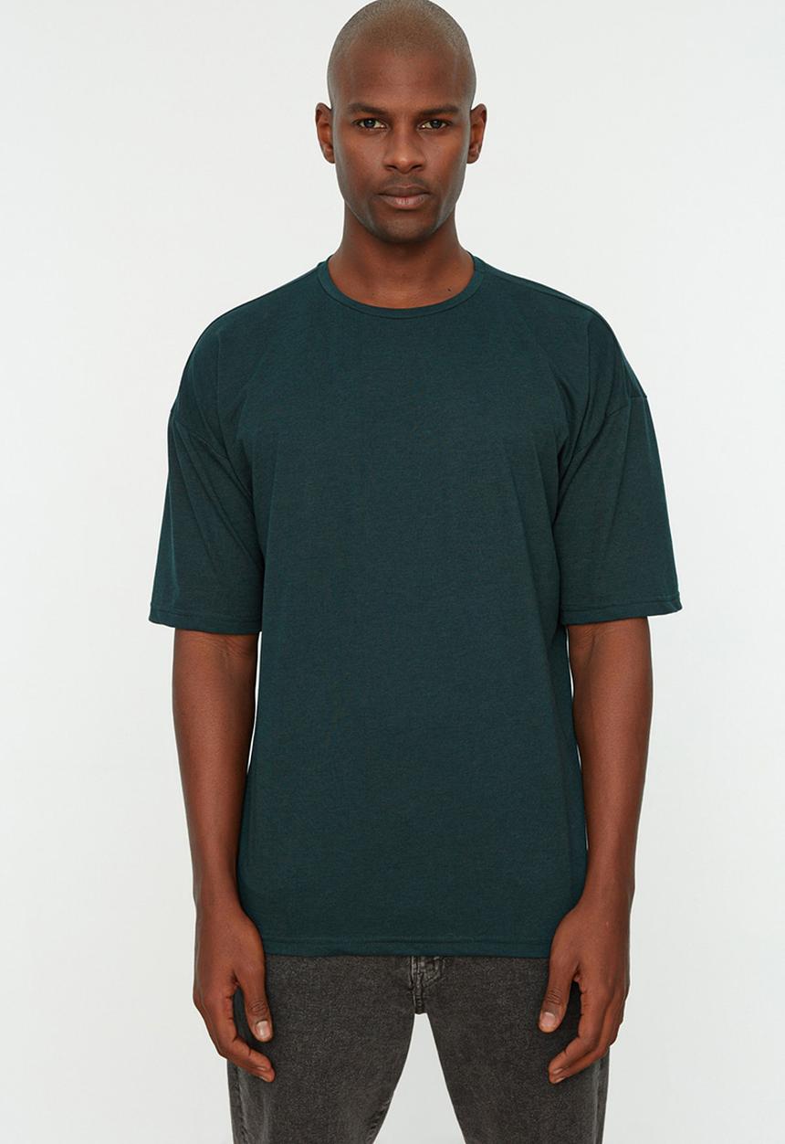 Trendyol - Relaxed oversized T-shirt - emerald green