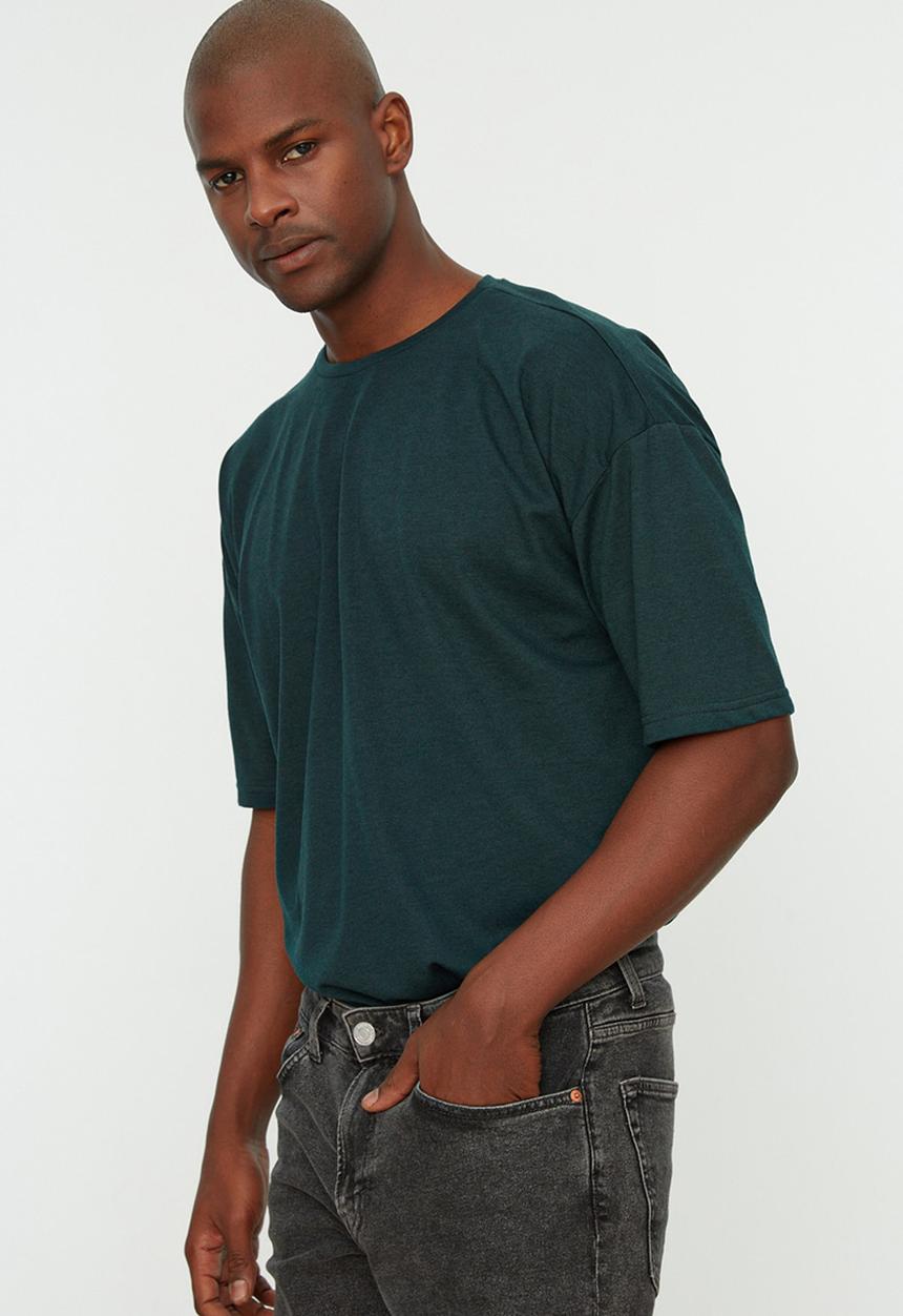 Trendyol - Relaxed oversized T-shirt - emerald green