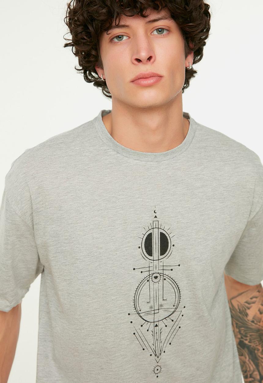Trendyol - Relaxed crew T-shirt - grey