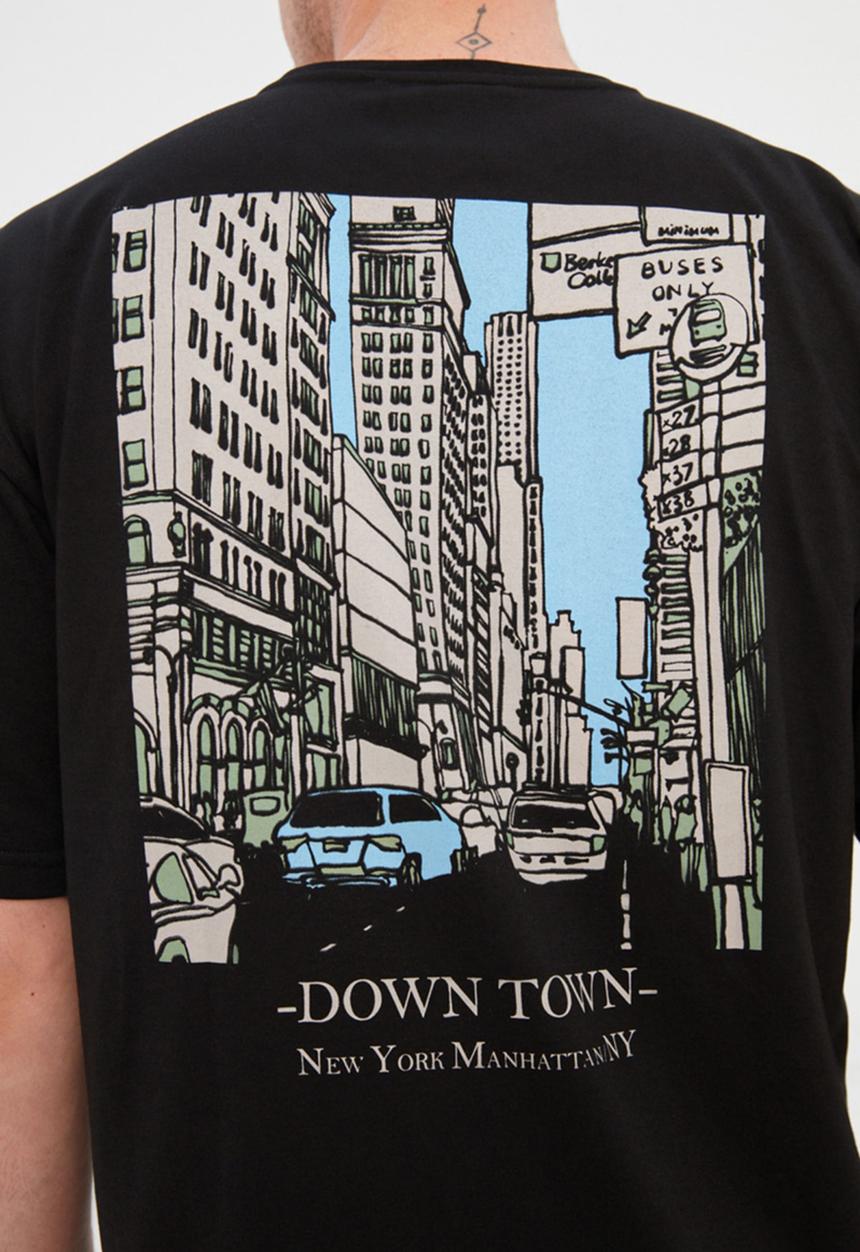 Trendyol - Downtown back logo tee - black