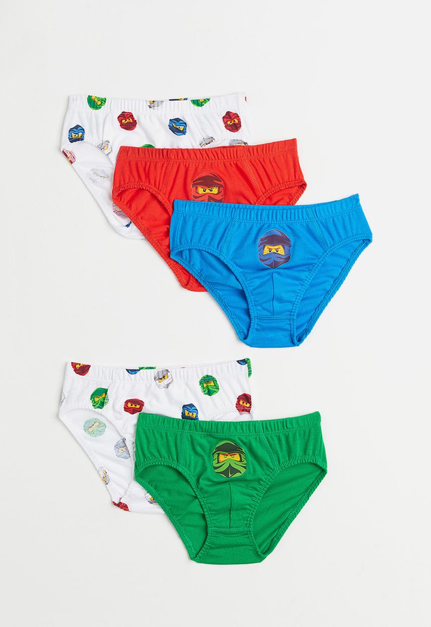 H&M - 5-pack printed boys’ briefs - blue,green,red