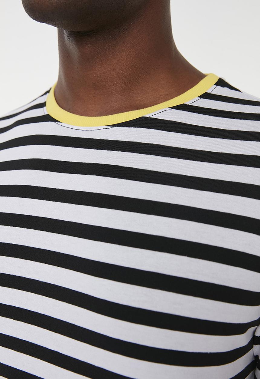Trendyol - Stripe short sleeve tee - black & white