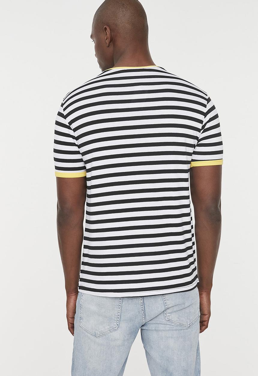Trendyol - Stripe short sleeve tee - black & white