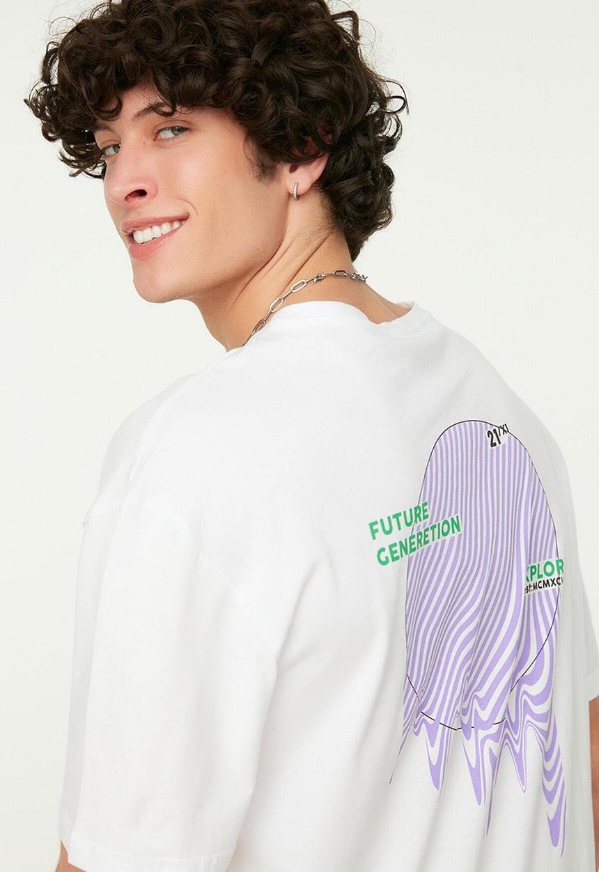 Trendyol - Future generation explorer T-shirt - white