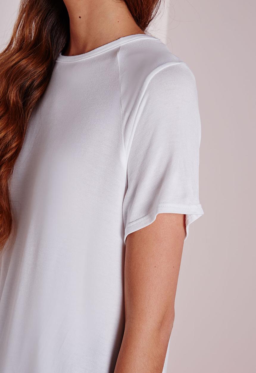 Missguided - Round Neck Dip Hem T Shirt