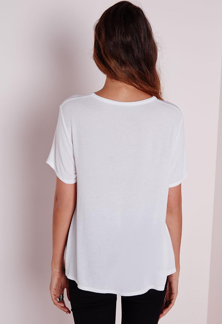 Missguided - Round Neck Dip Hem T Shirt