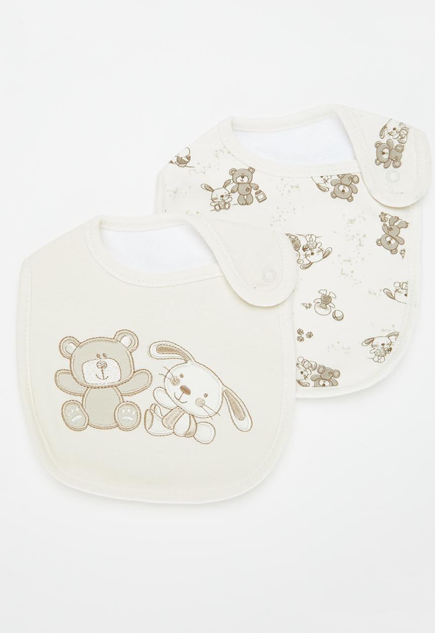 Pop Candy - Baby 2 pack bib - cream