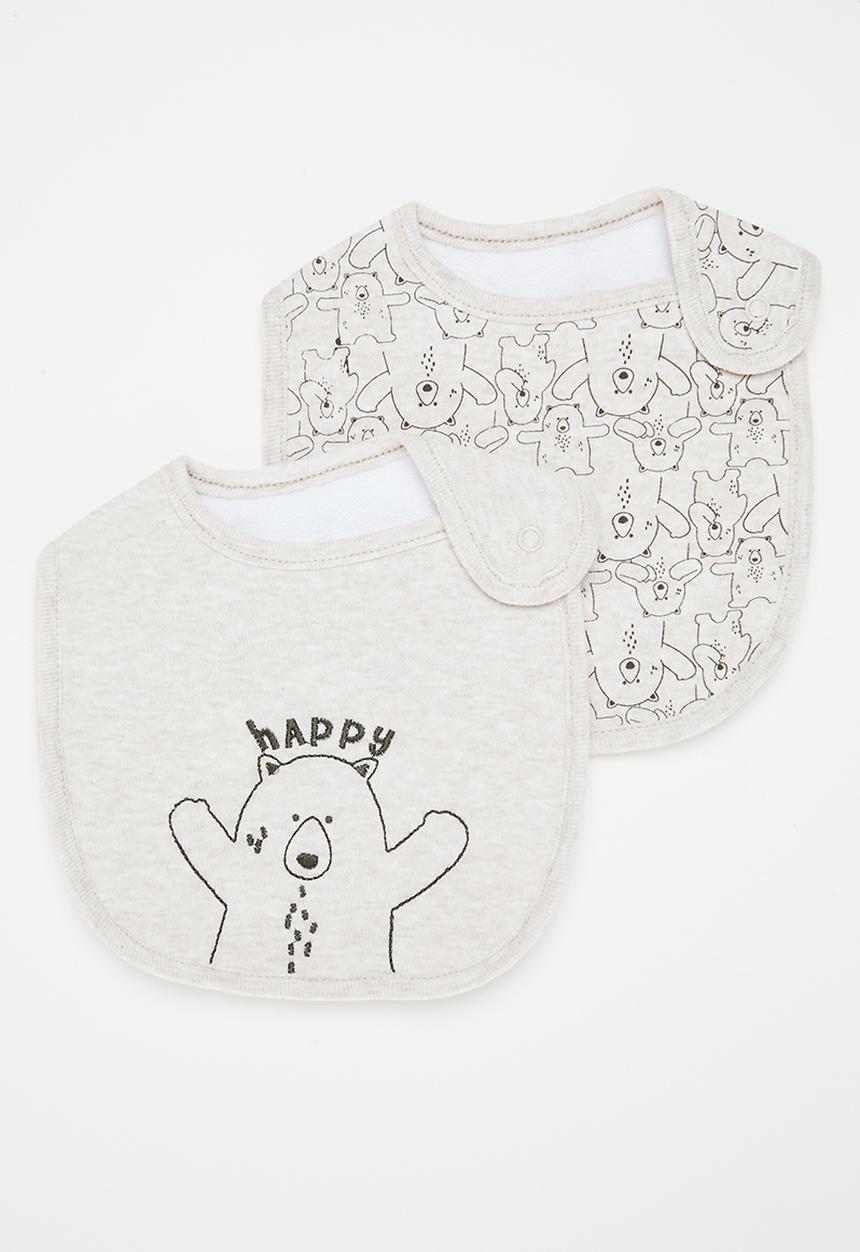 Pop Candy - Baby 2 pack bib - grey