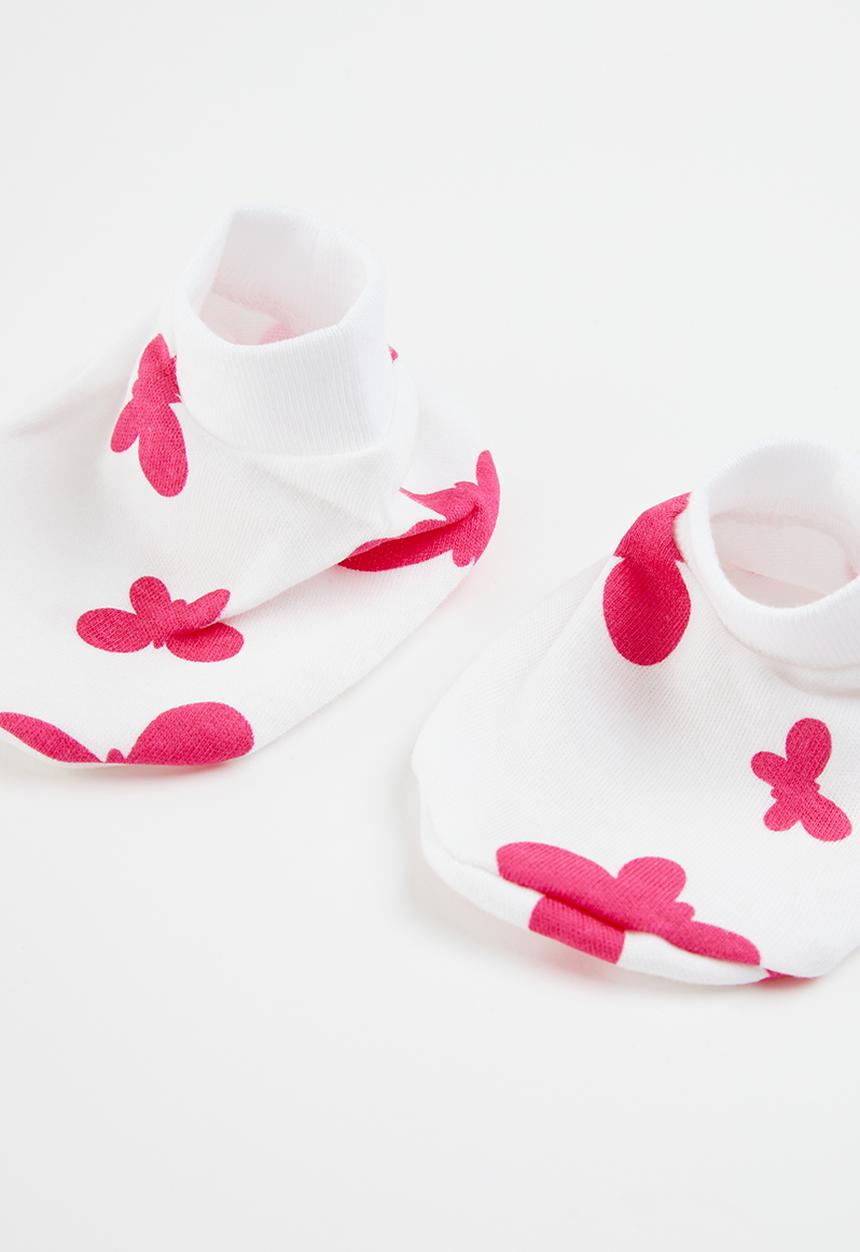 Pop Candy - Beanie, mittens & booties set - pink
