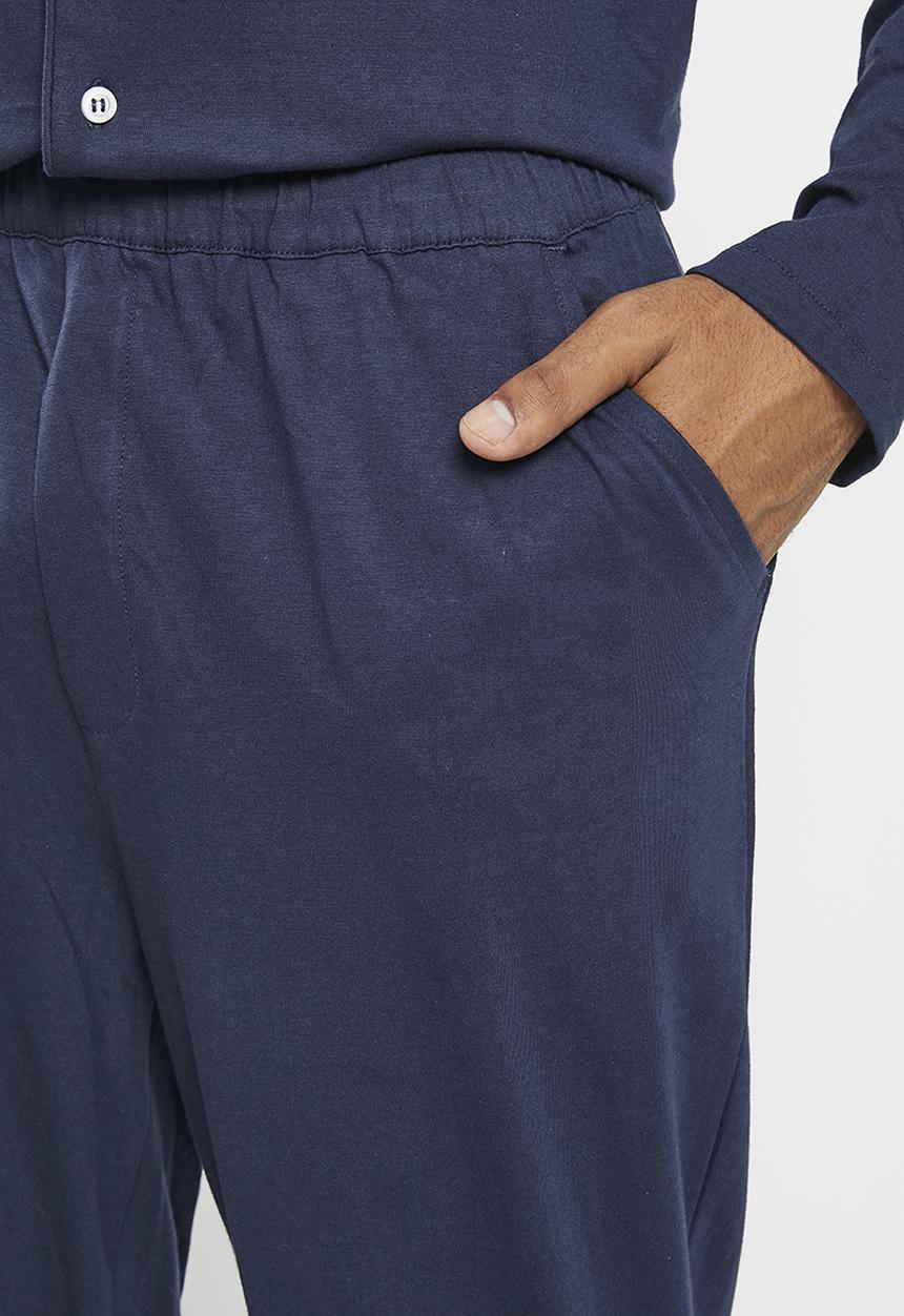 Superbalist - Knit piping detail pyjama  set - navy