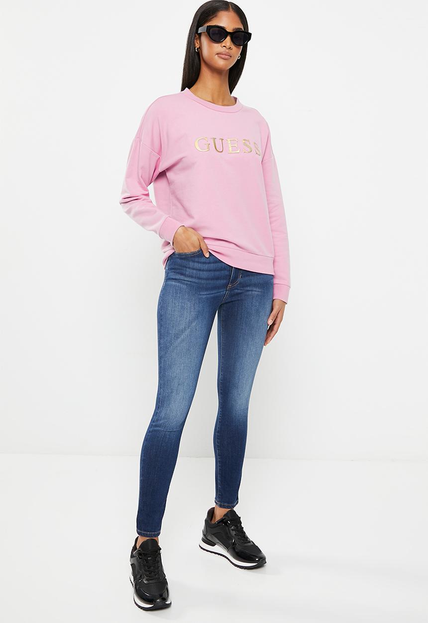 GUESS - Long sleeve embossed foil sweatshirt - purple