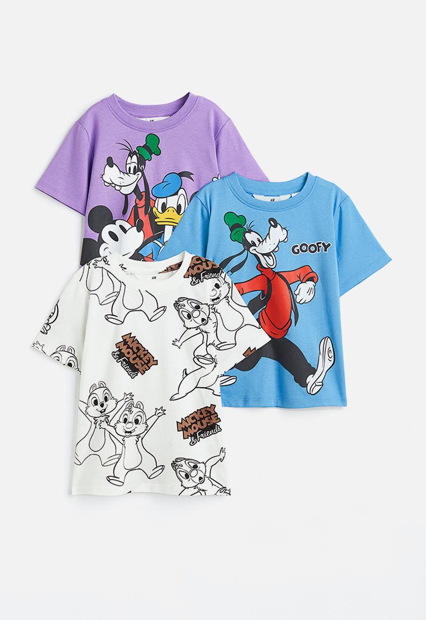 H&M - 3-pack printed t-shirts - purple disney