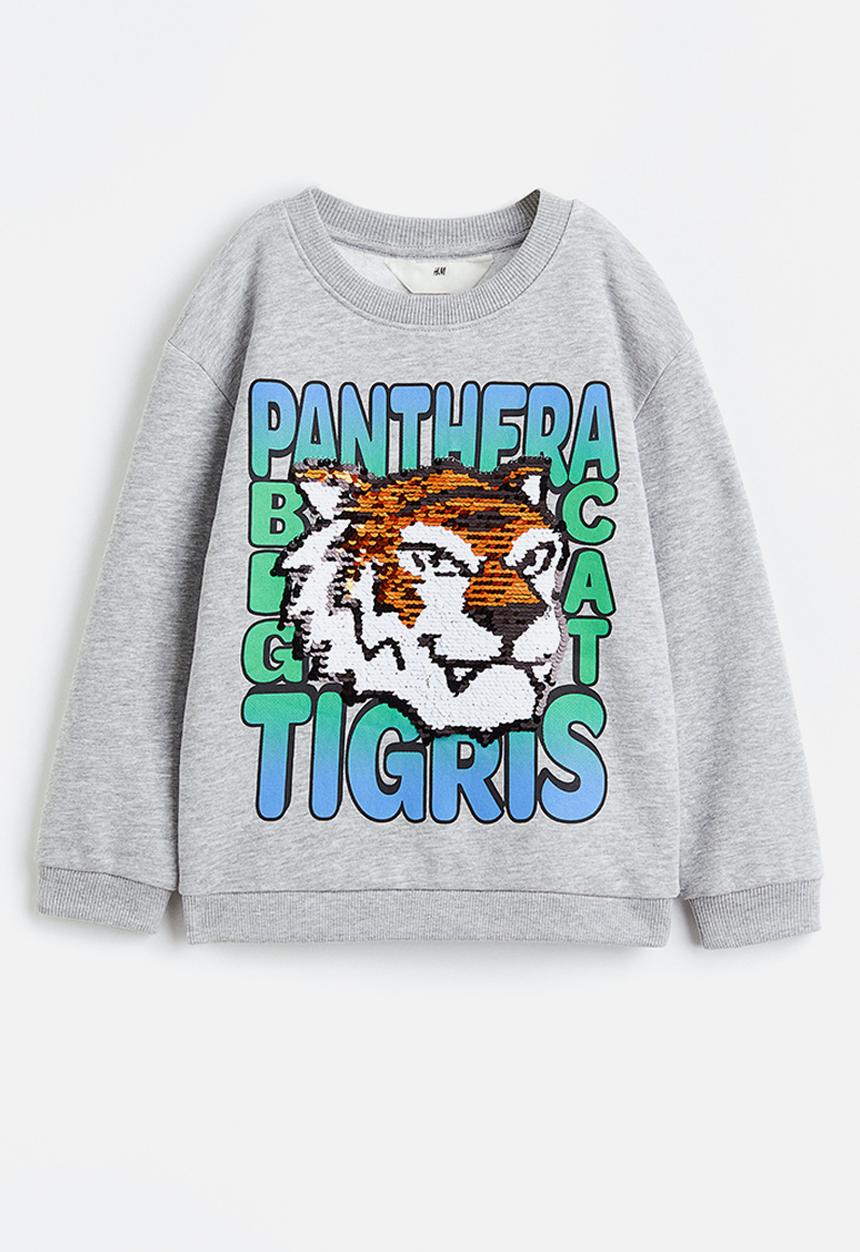 H&M - Reversible sequin-motif sweatshirt - grey,multi