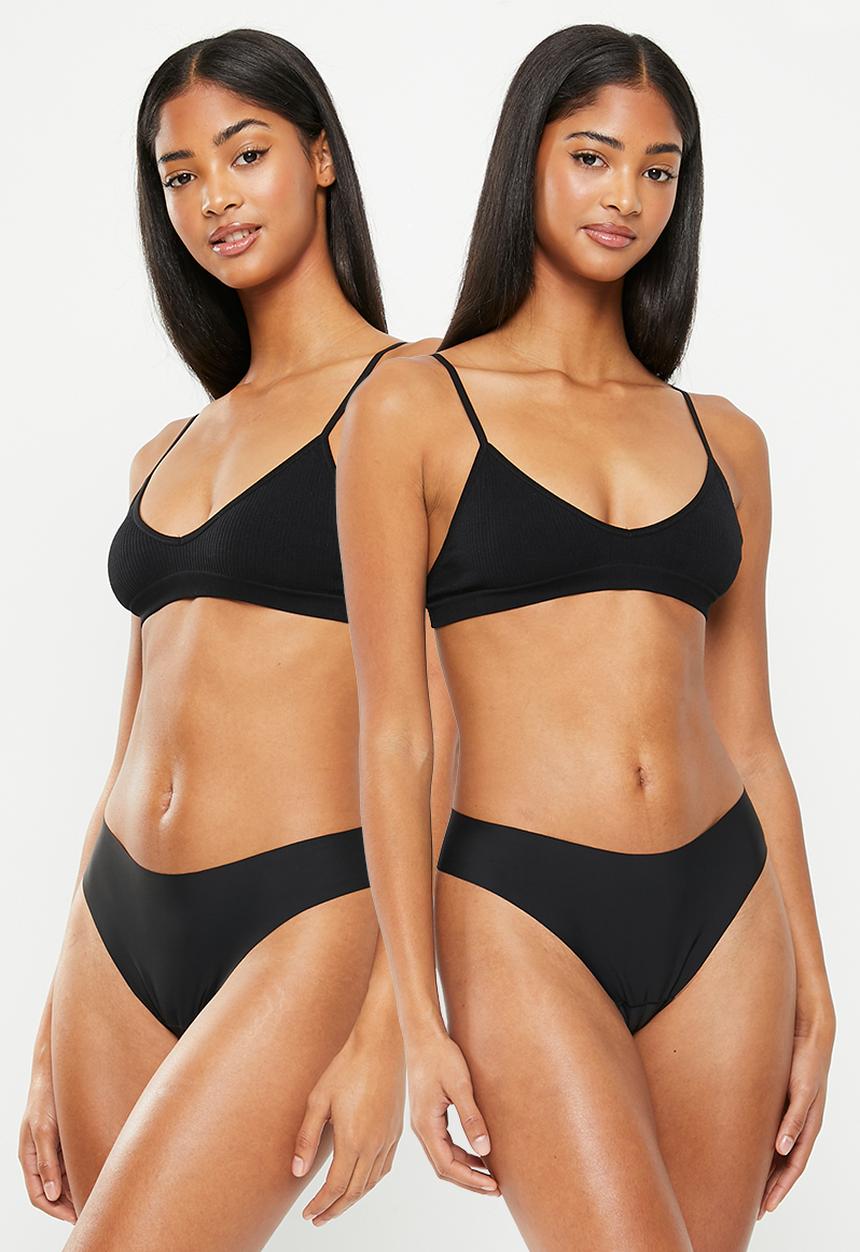 H&M - 4-Pack invisible brazilian briefs - black