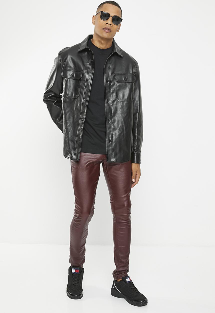 Cutty - Zaid coated denim jean - bordeaux