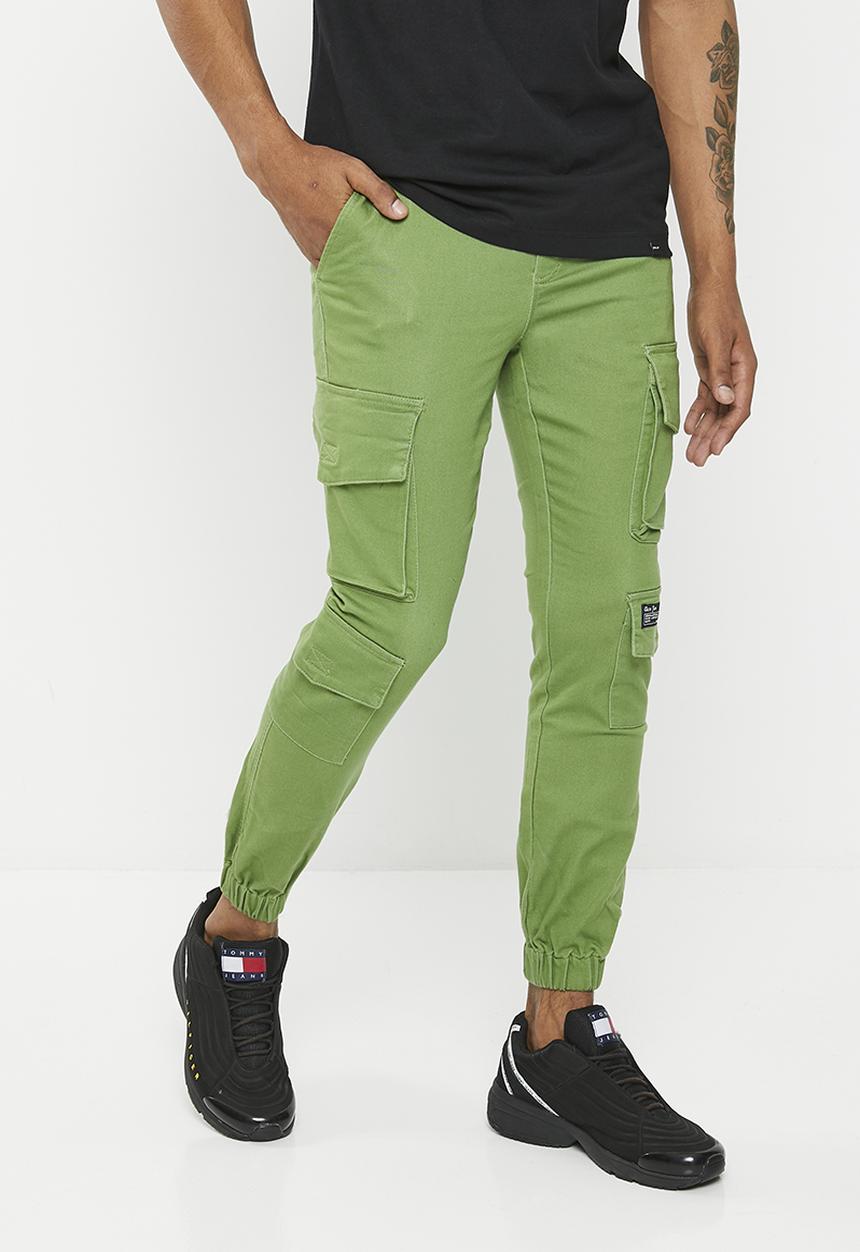 Aca Joe - Aca joe lightweight coloured denim cargo jogger - sage