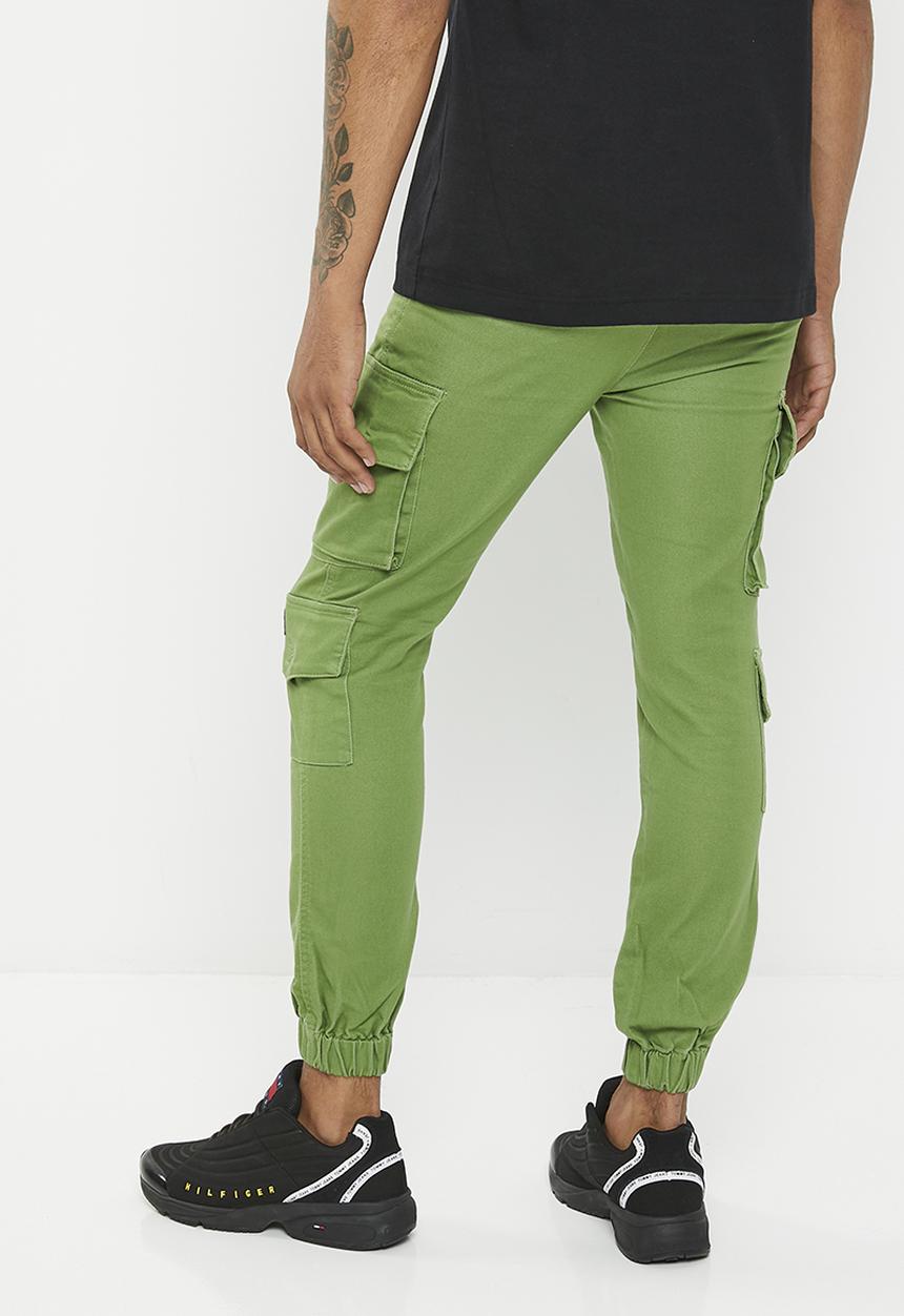 Aca Joe - Aca joe lightweight coloured denim cargo jogger - sage