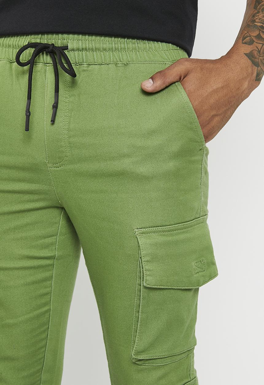 Aca Joe - Aca joe lightweight coloured denim cargo jogger - sage
