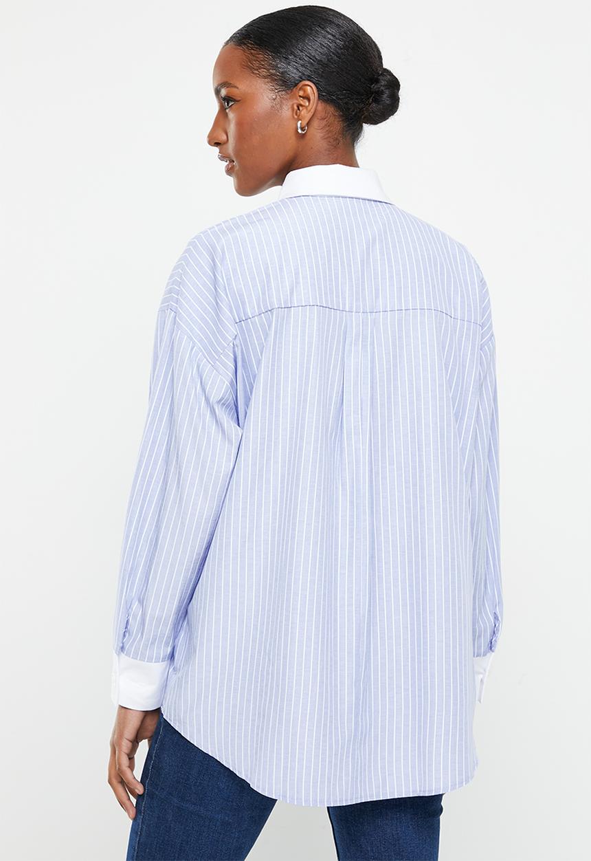 Me&B - Oversized shirt - blue & white