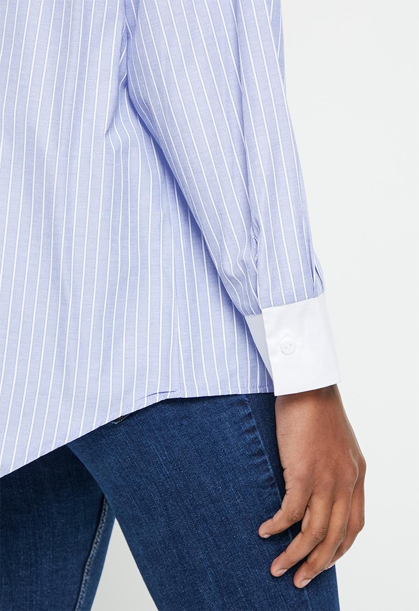 Me&B - Oversized shirt - blue & white
