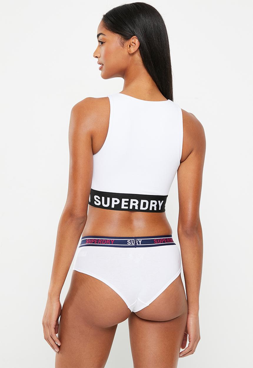 Superdry. - Multi logo hipster brief - white/tricolore