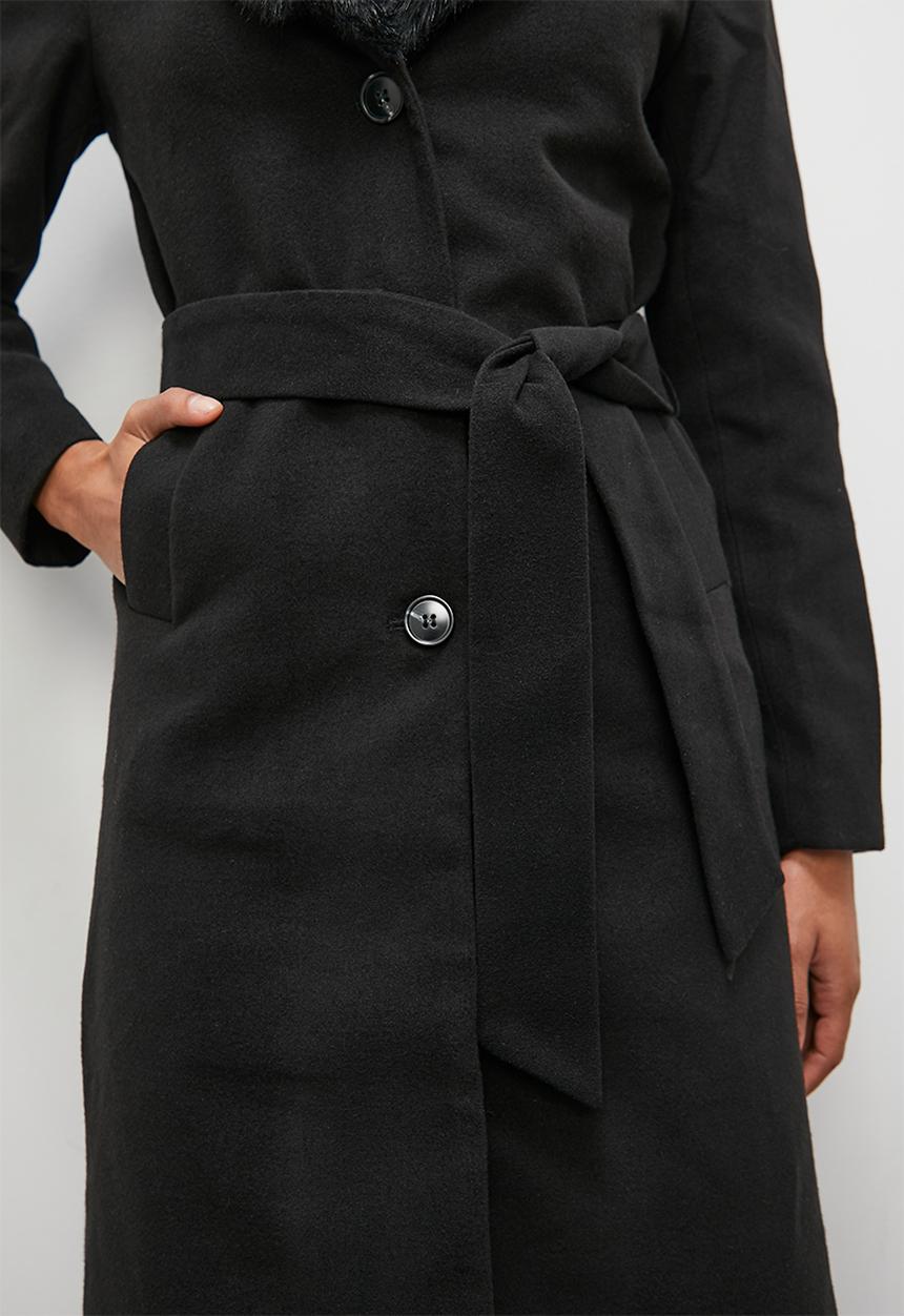 Blake - Statement faux fur coat - black