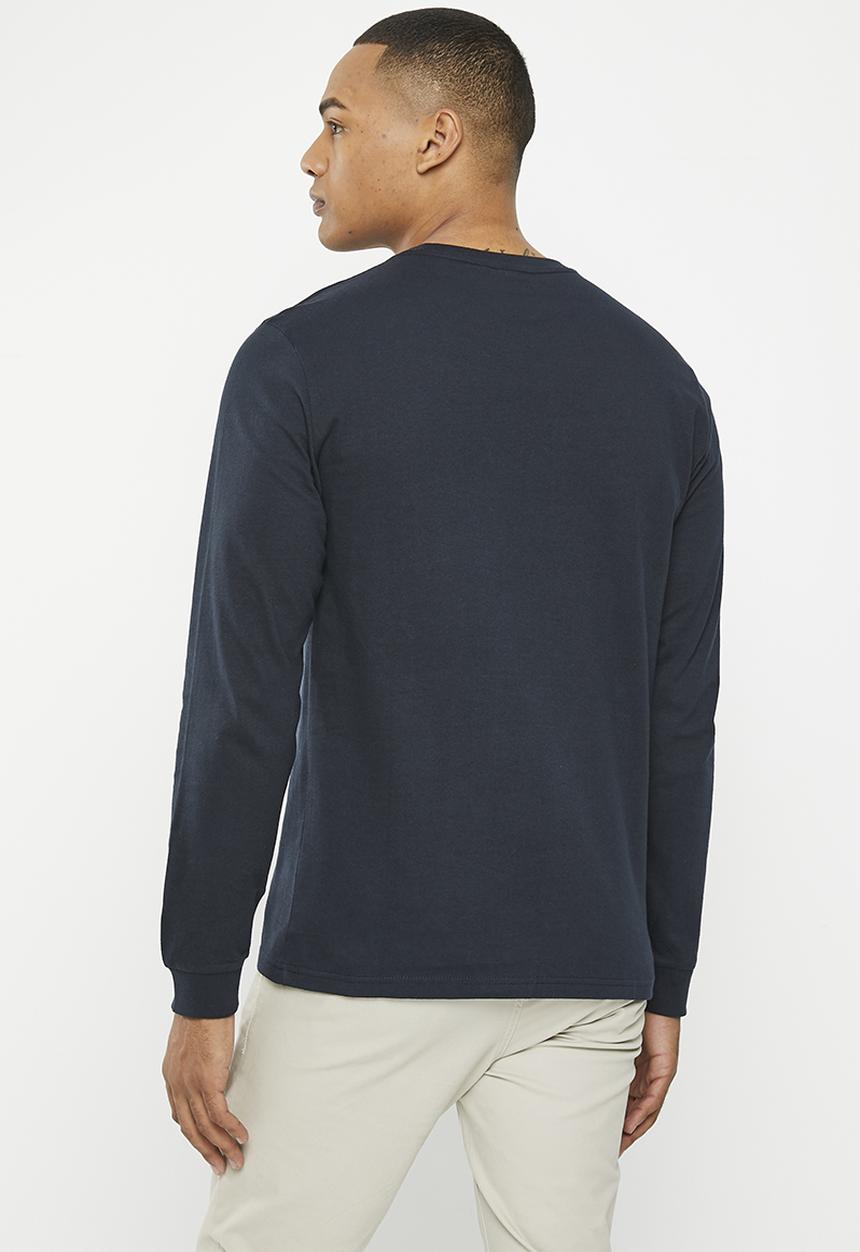 POLO - Mens crest logo long sleeve tee - navy