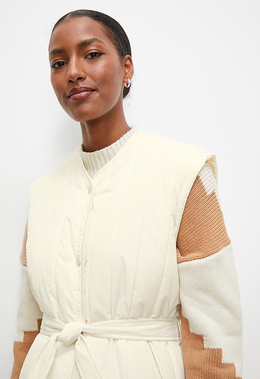 edit - Belted gilet - ecru